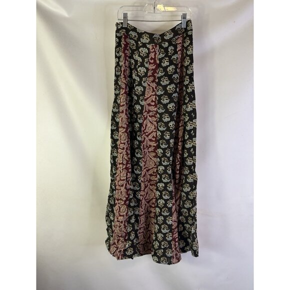 New Natural Life Color Block Patchwork Floral Flowy Maxi Skirt Boho - Picture 7 of 8